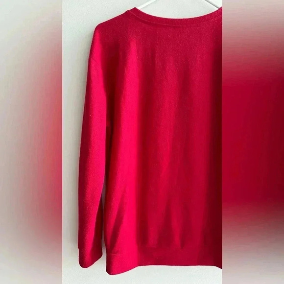 Ho Ho Nope Cat Ugly Christmas Sweater, Red Holiday Sweater, Glitter, Size Med - Picture 14 of 16